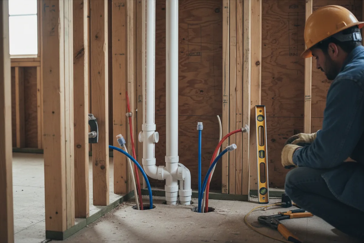 Drain and supply rough-in during Drain Cleaning in Skull Valley