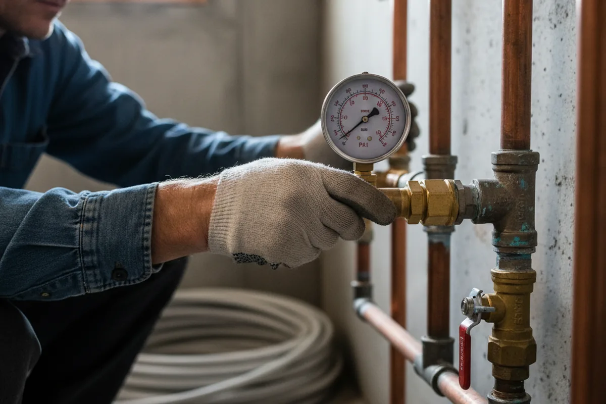Pressure testing a repaired line during Water Line Repair in Skull Valley